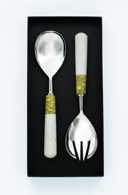 Salad Servers - Ochre/Ivory