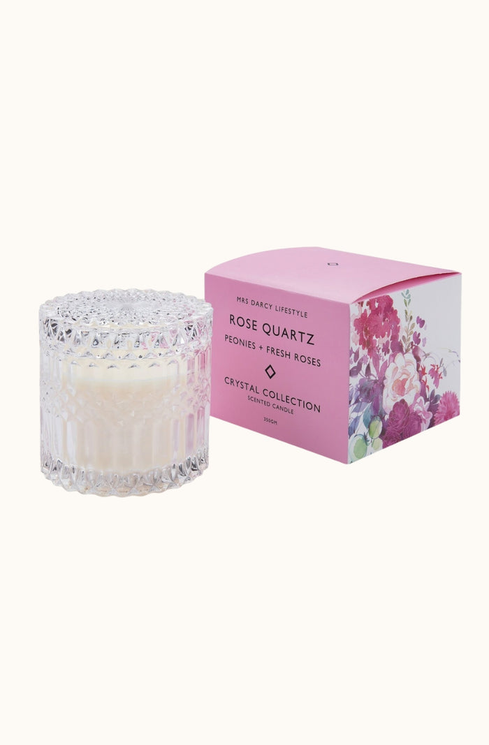 Candle - Rose Quartz - Peonies + Fresh Roses