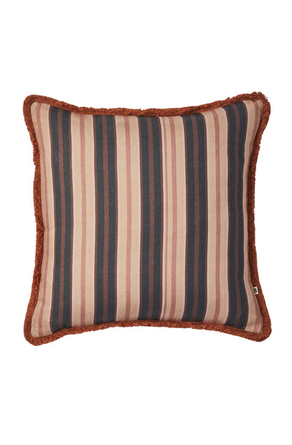 Suiting Stripe Black/Tan Cushion