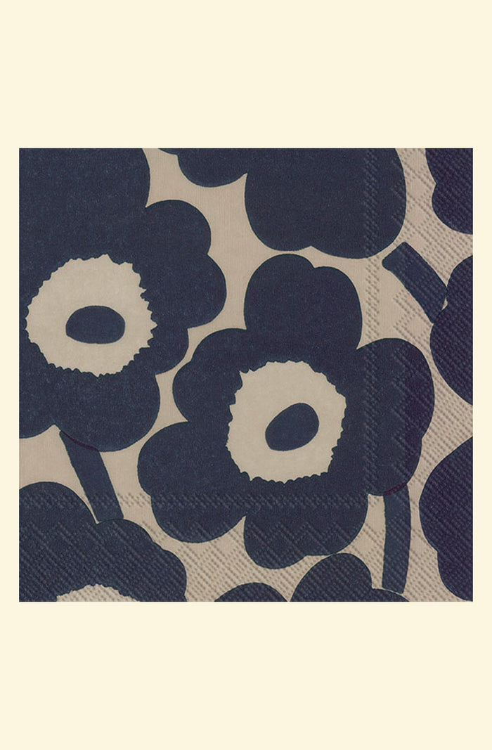 Unikko Linen Blue Napkin Set