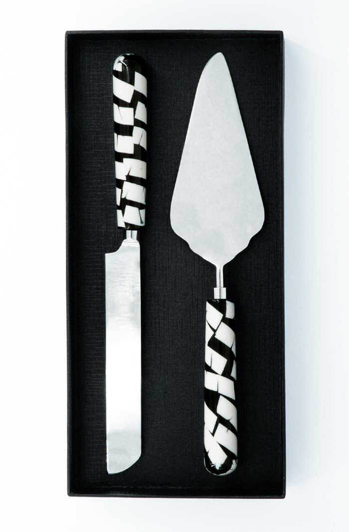 Cake Server Set - Black/White