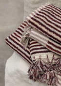 Burgundy Stripe Bath Mat