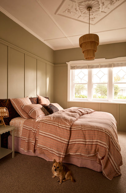 Hazelnut Stripe King Duvet Cover