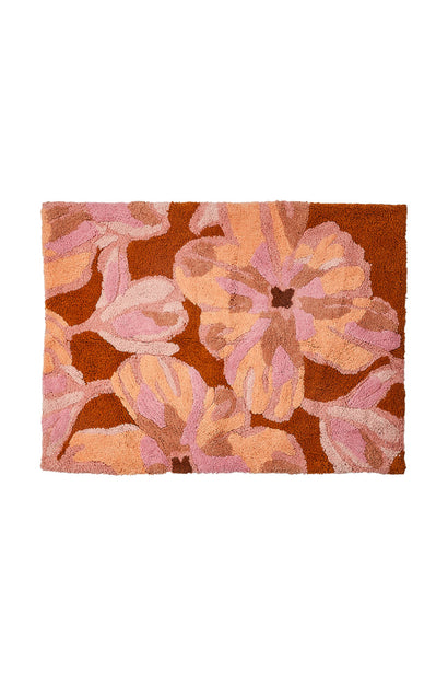 Dutch Floral Pink Bath Mat