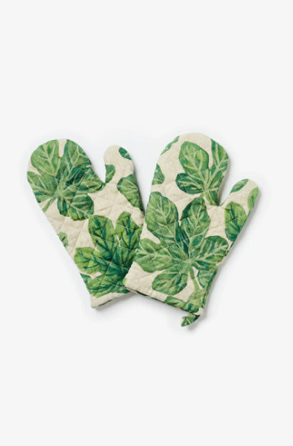 Fig Green Oven Gloves Set of 2