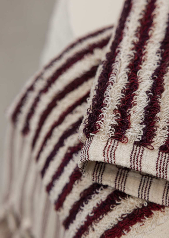Burgundy Stripe Face Cloth