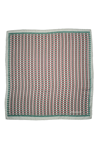Silk Scarf - Mini Logic Khaki - Square