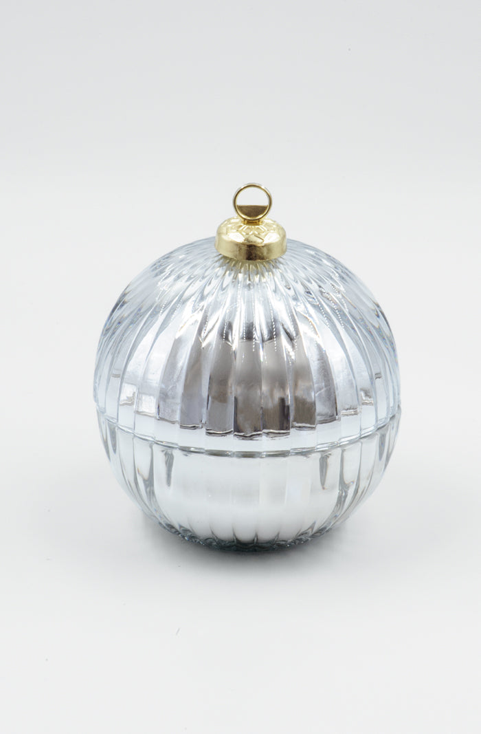 Candle - Christmas Bauble Silver - Christmas Cheer