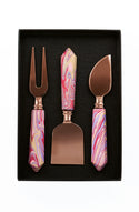Cheese Knife Set - Pink Marble