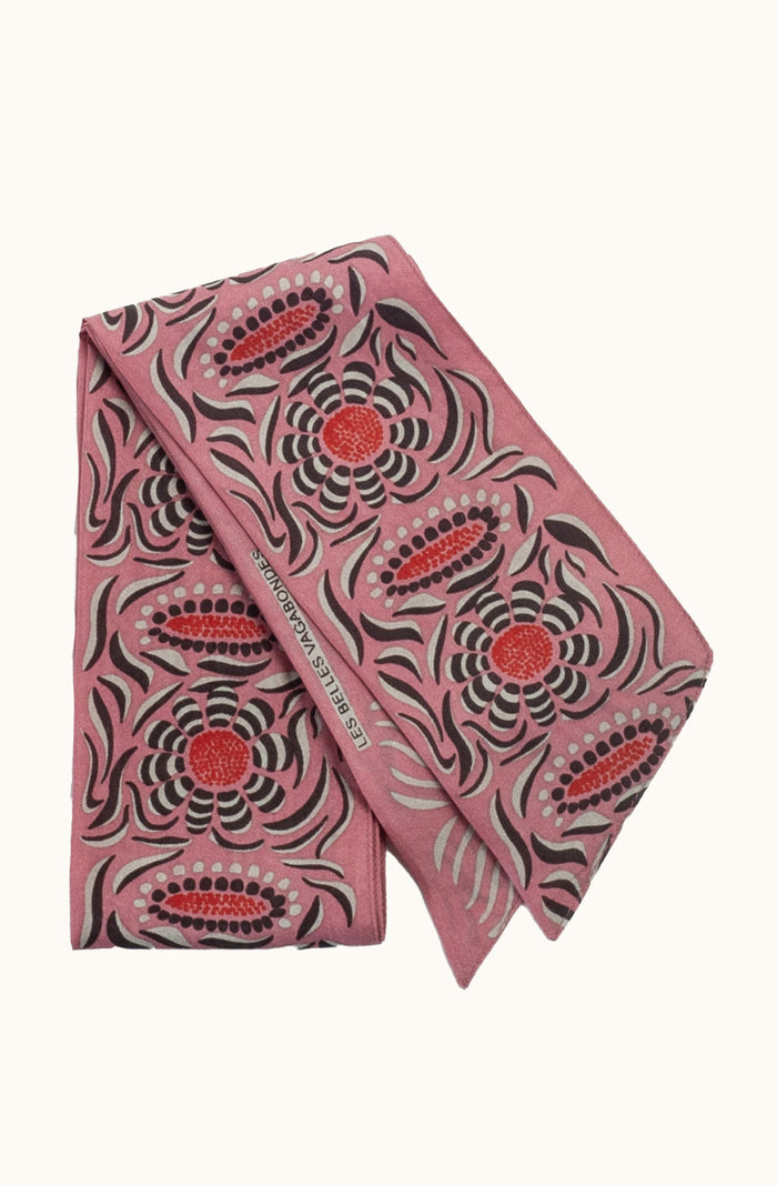 Silk Scarf - Camelia Rose Pink - Bandeau