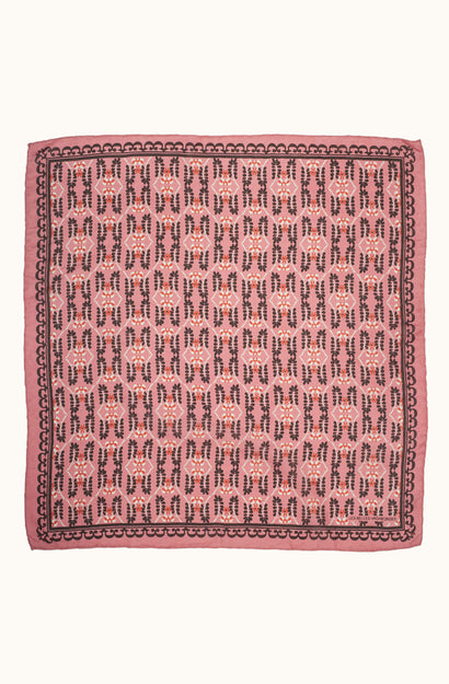 Silk Scarf - Albertine Rose - Square