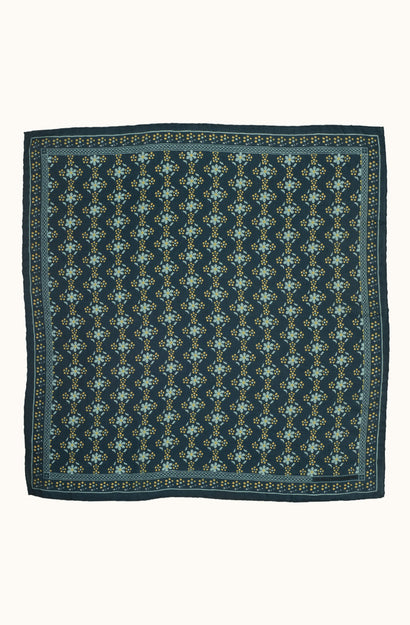 Silk Scarf - Natasha Marine - Square