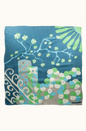 Silk Scarf - Sakura Bleu - Square