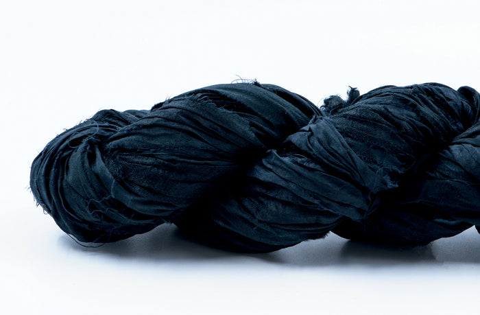 Silk Sari Ribbon - Black