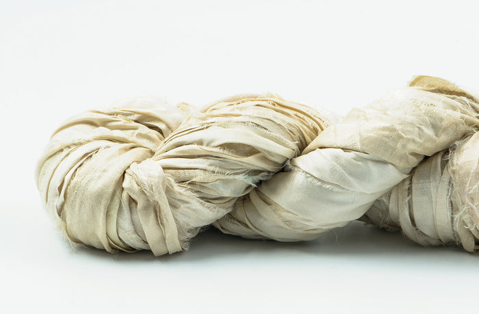 Silk Sari Ribbon - Champagne