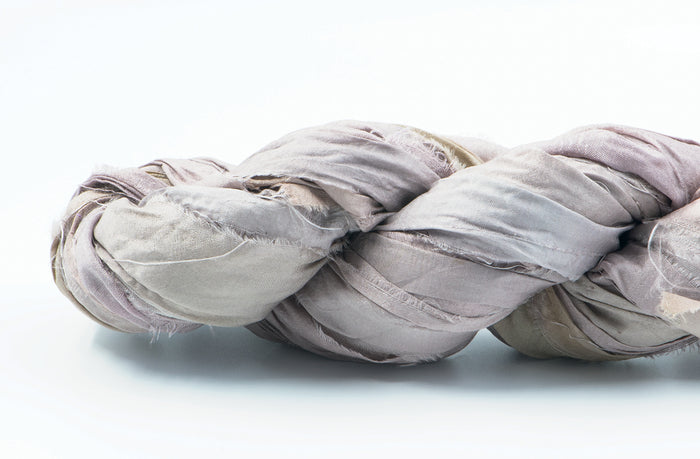 Silk Sari Ribbon - Dusky Mauve
