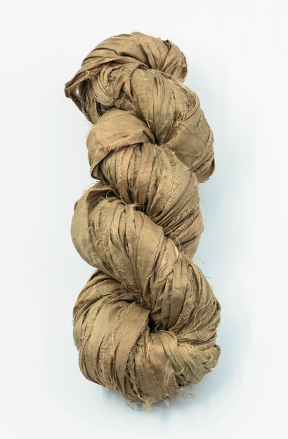 Silk Sari Ribbon - Taupe