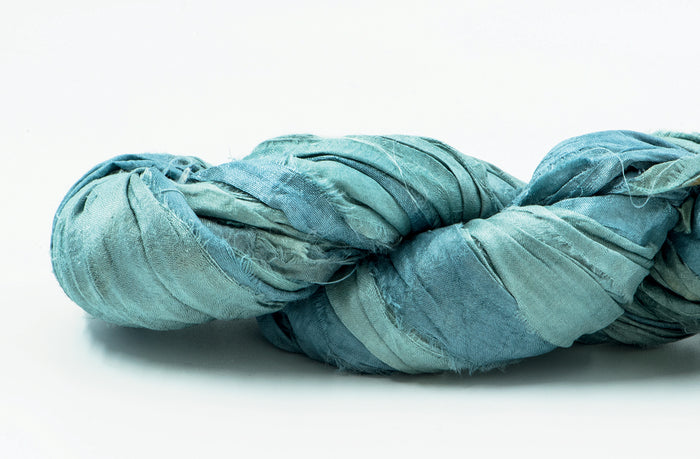 Silk Sari Ribbon - Teal