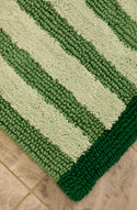 Stripe Reversible Green Bath Mat