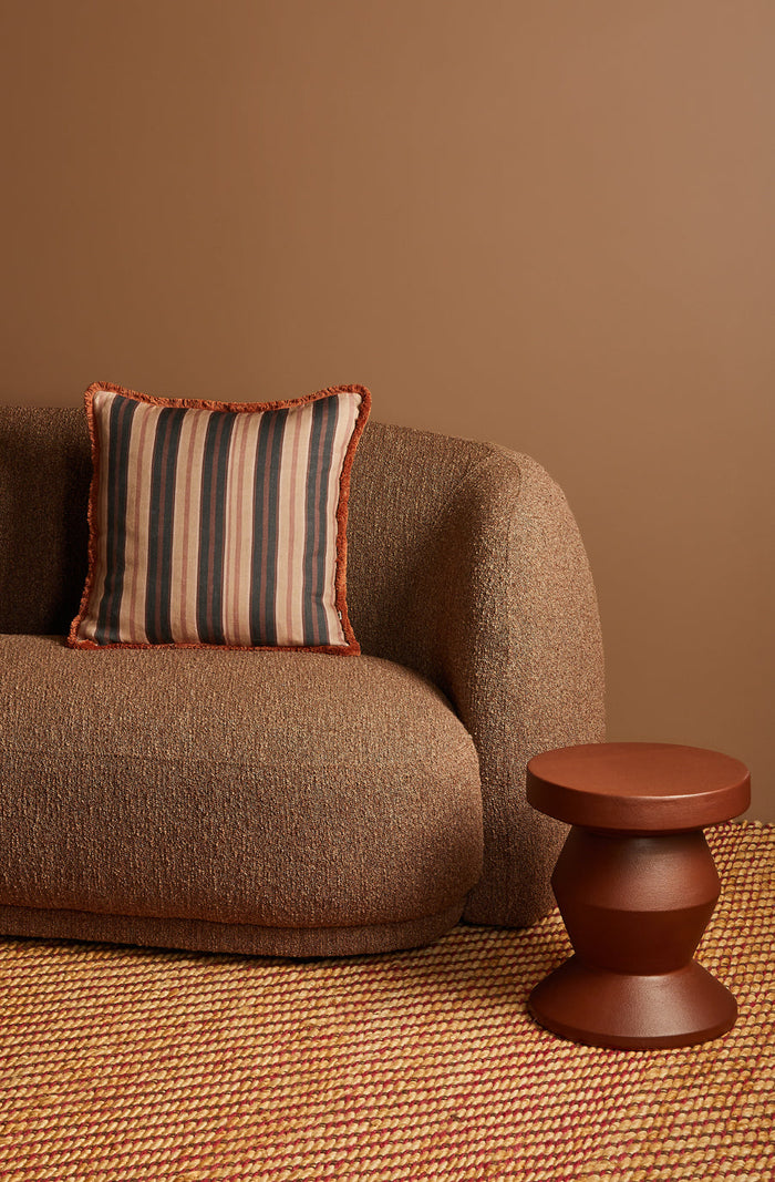 Suiting Stripe Black/Tan Cushion