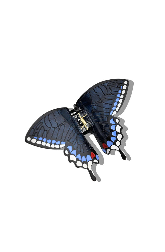 Claw Clip - Swallowtail Butterfly - Navy