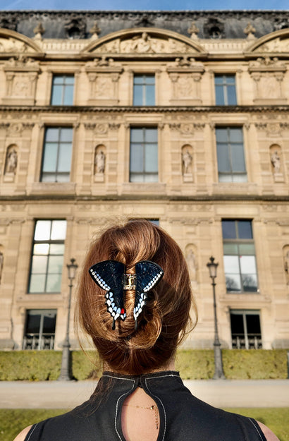 Claw Clip - Swallowtail Butterfly - Navy