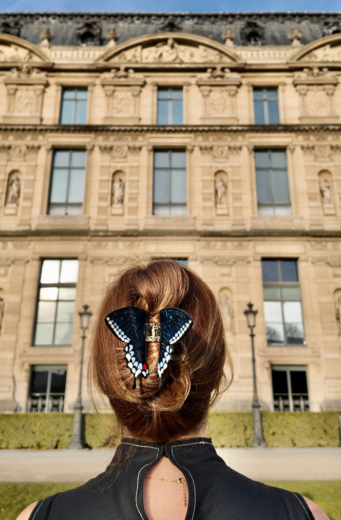 Claw Clip - Swallowtail Butterfly - Navy