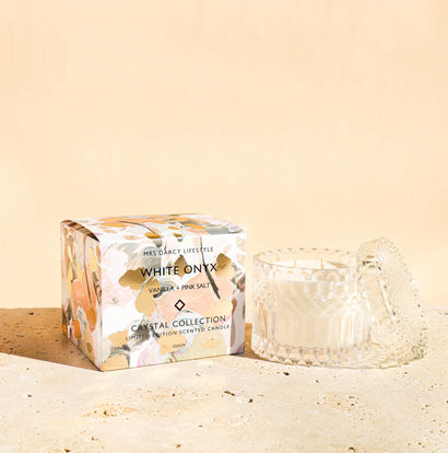 Candle - White Onyx - Vanilla + Pink Salt