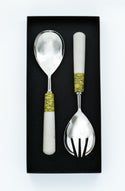 Salad Servers - Ochre/Ivory