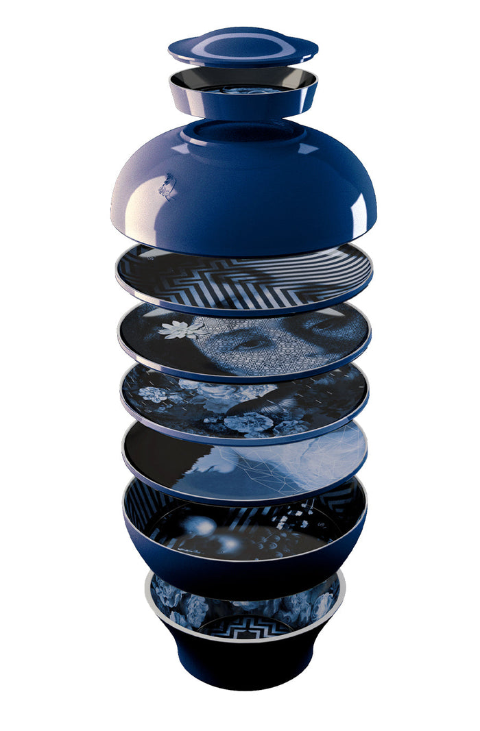 Yuan Stackable Dishes - Osorio Bleu Nuit