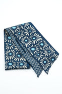 Silk Scarf - Zinnia Marine Navy - Bandeau