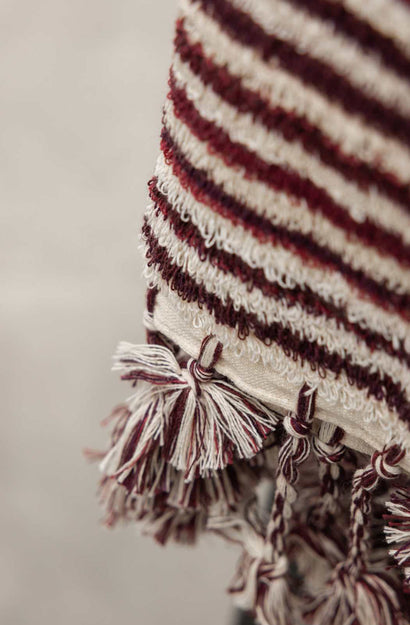 Burgundy Stripe Bath Mat