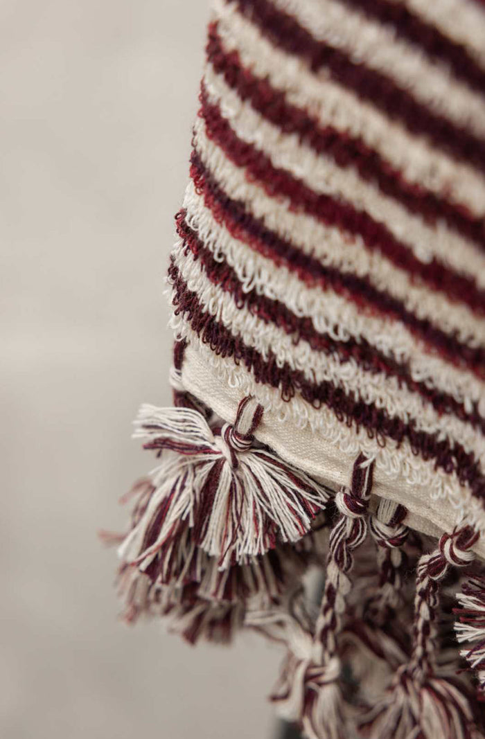Burgundy Stripe Bath Mat