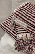 Burgundy Stripe Bath Towel