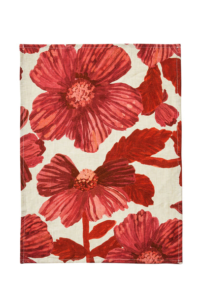 Leon Cerise Tea Towel