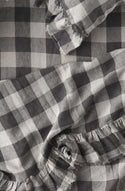 Licorice Gingham Ruffle Flat Sheet