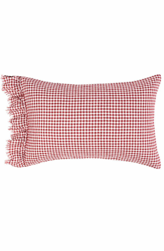 Mulberry Gingham Ruffle Pillowcase - Set of 2