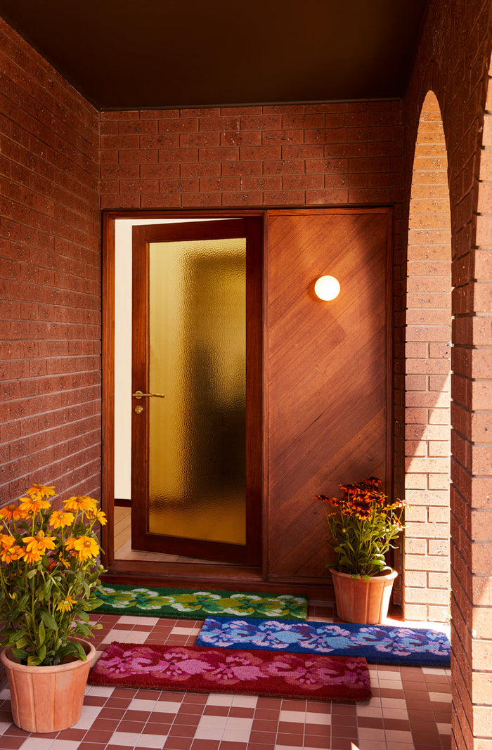 Pansy Green Long Door Mat