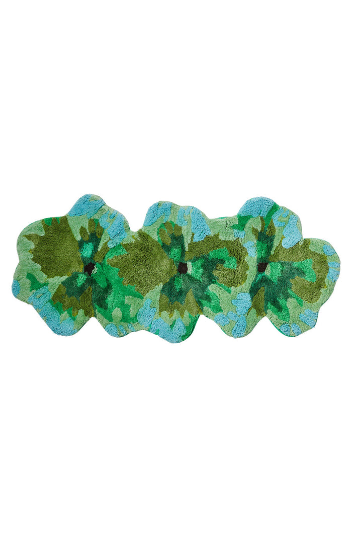 Pansy Green Long Bath Mat