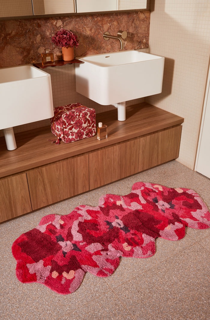 Pansy Pink Long Bath Mat