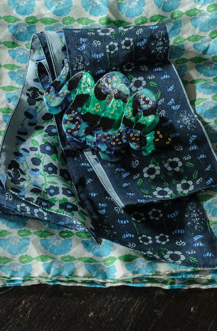 Silk Scarf - Windsor Marine Navy - Bandeau