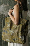 Waterlily Olive Tote Bag