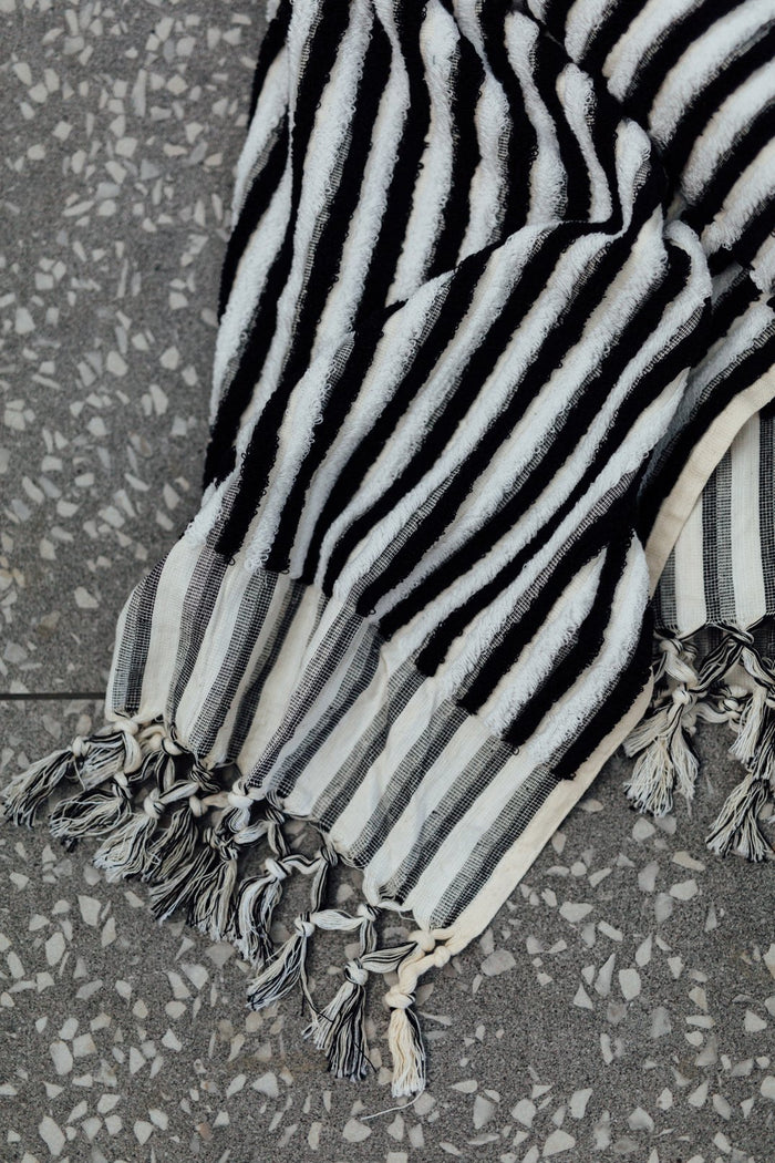 Black Stripe Bath Towel