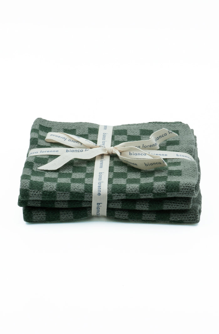 chekka sage washcloths - set of three