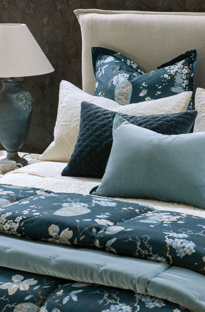 mica prussian blue cushion