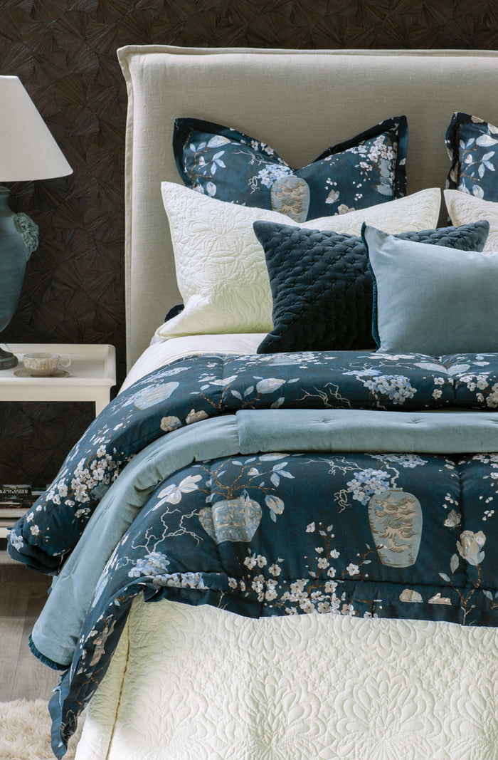 mica prussian blue cushion