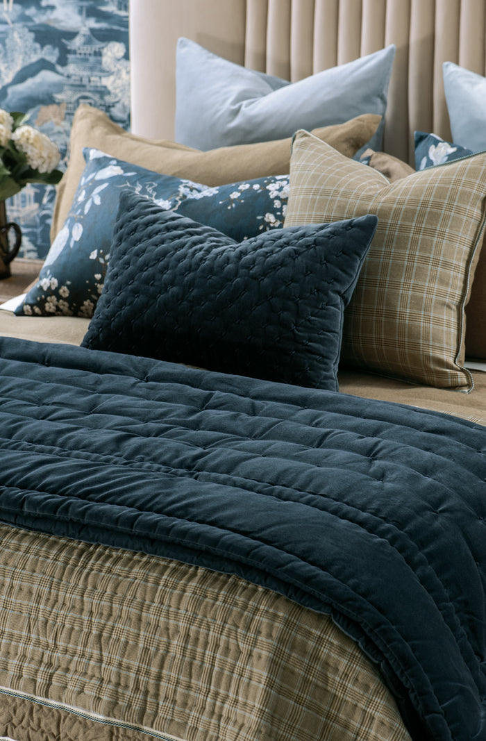 mica prussian blue cushion