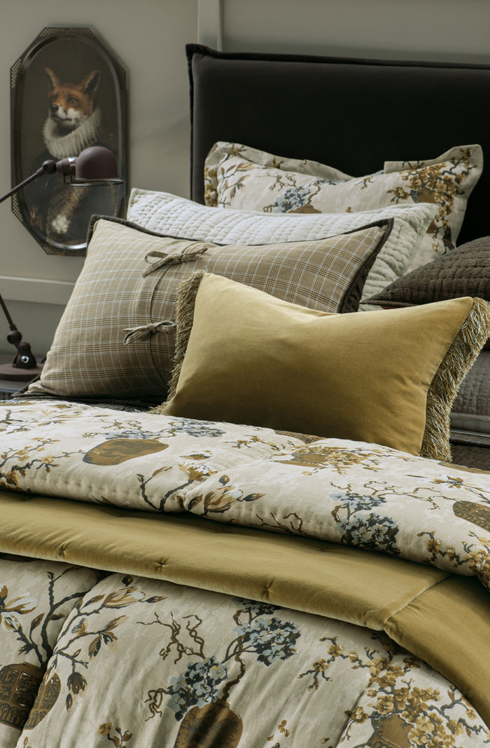 Ricamo Oatmeal Pillowsham Pair