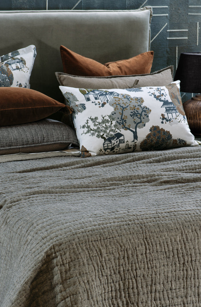 Misaka Charcoal Bedspread