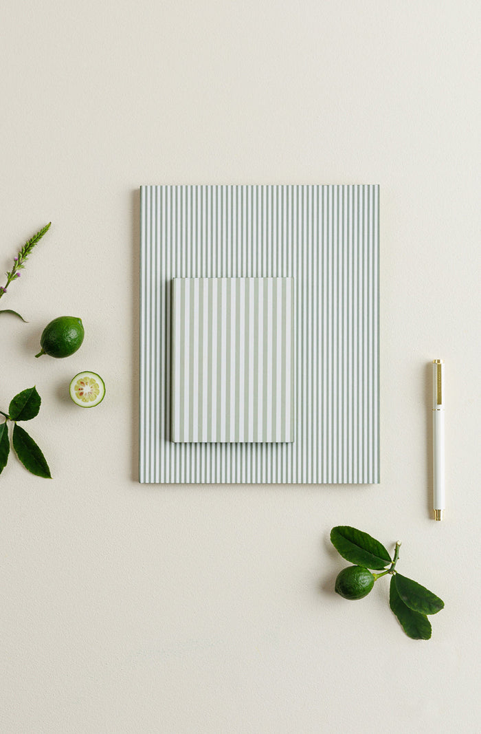 Petite Notebook - Sage Stripe